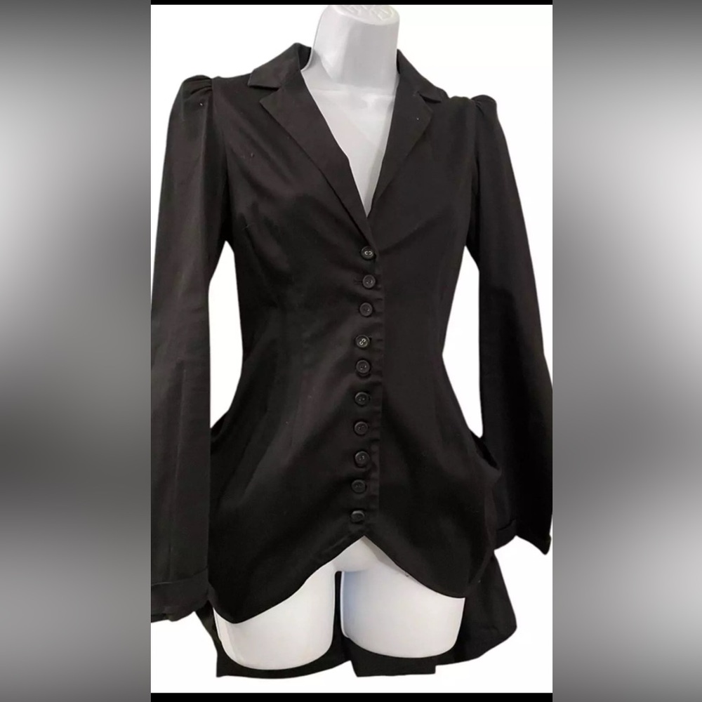 Betsey Johnson Bustle small Women's Black Button-Up Jacket